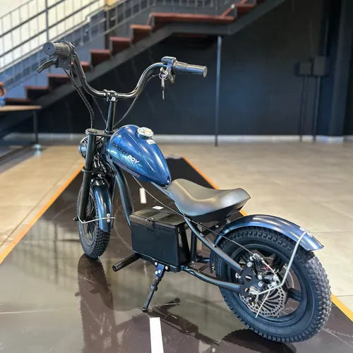 Moto Elétrica Infantil Harley 24v Com Pneu De Borracha - Led Azul-marinho
