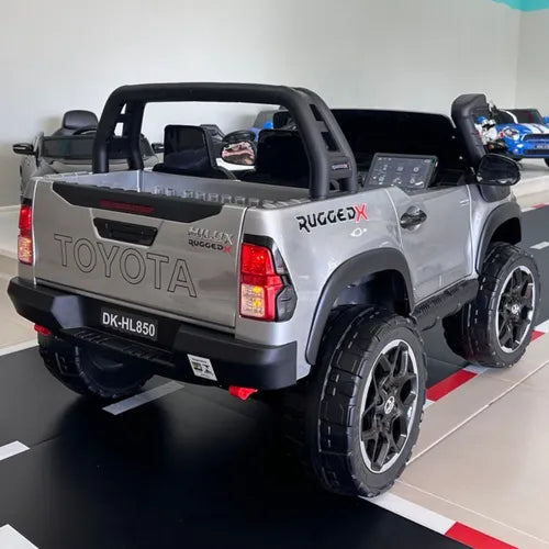 Mini Carrinho Eletrico Hilux 2 Lugares Pneu De Borracha Dvd