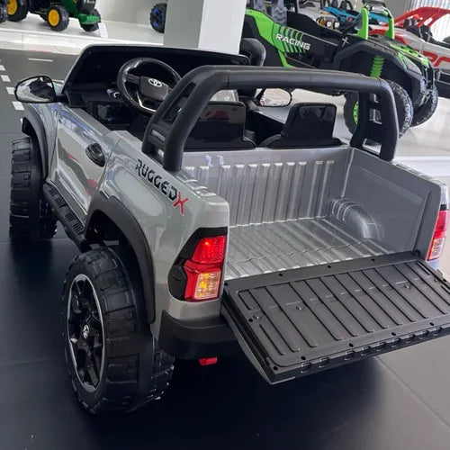 Mini Carrinho Eletrico Hilux 2 Lugares Pneu De Borracha Dvd