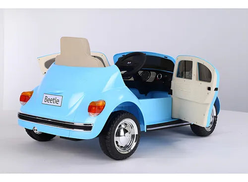 Carro Elétrico Infantil Fusca Beetle Controle Remoto E Som Cor Azul