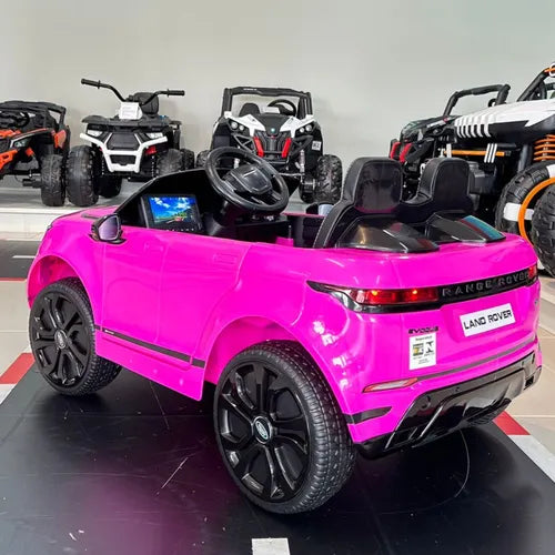 Range Rover Evoque Infantil Com Dvd - Pneu De Borracha - Led Rosa-chiclete