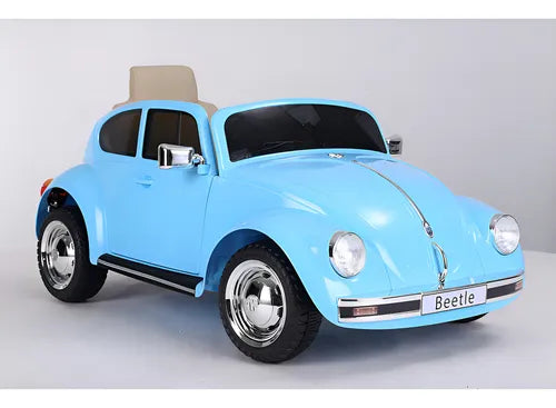 Carro Elétrico Infantil Fusca Beetle Controle Remoto E Som Cor Azul