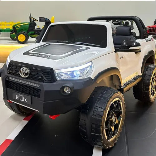 Mini Carrinho Eletrico Hilux 2 Lugares Pneu De Borracha Dvd