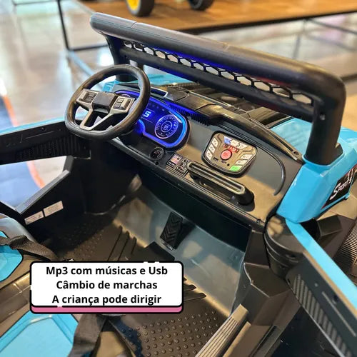 Jeep Utv Elétrico Infantil 12v Controle Remoto Som Músicas