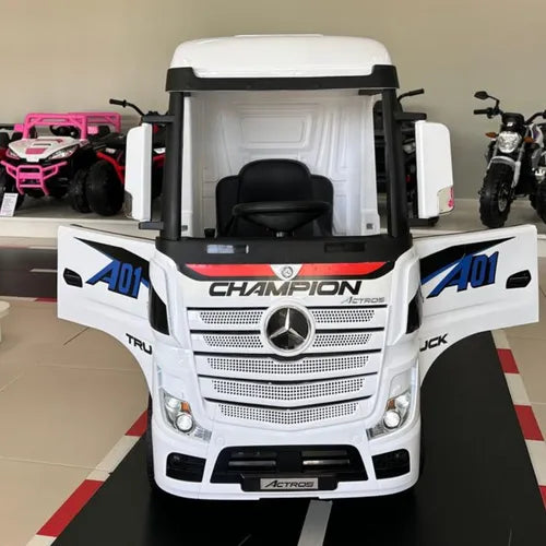 Caminhão Elétrico Infantil Mercedes Mp3 Som Luz De Led Usb Branco