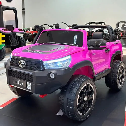 Mini Carrinho Eletrico Hilux 2 Lugares Pneu De Borracha Dvd