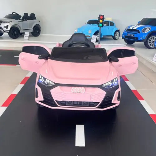 Mini Carrinho Elétrico Infantil Audi E-tron Rosa Bateria 12v Rosa-claro