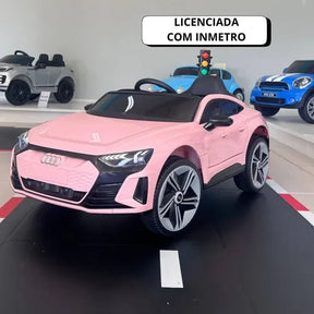 Mini Carrinho Elétrico Infantil Audi E-tron Rosa Bateria 12v Rosa-claro