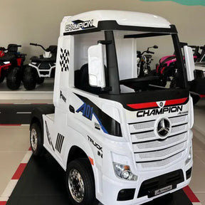 Caminhão Elétrico Infantil Mercedes Mp3 Som Luz De Led Usb Branco