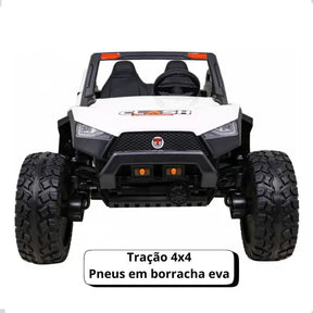 Buggy Elétrico Infantil 24v 4x4 - 2 Lugares Pneu De Borracha Cor Branco