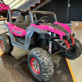 Jeep Életrico UTV-MX Infantil Controle Remoto Pneu Borracha E Dvd Rosa-chiclete